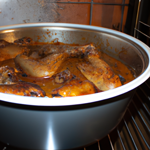 A Dutch Oven, the perfect tool for slow-cooking the chicken wings